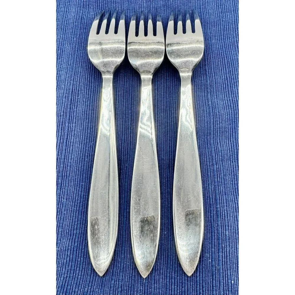 Cambridge Silver Stainless Dinner Fork 8 inch‎ Lot of 3 CBS46 Satin Handle